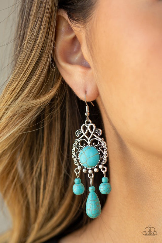 Stone Bliss - Blue - Paparazzi Earring Image