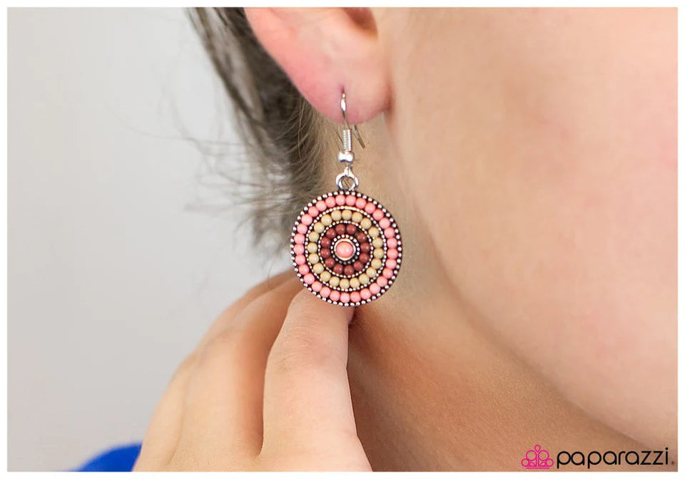 Paparazzi Earring ~ Bulletproof - Pink