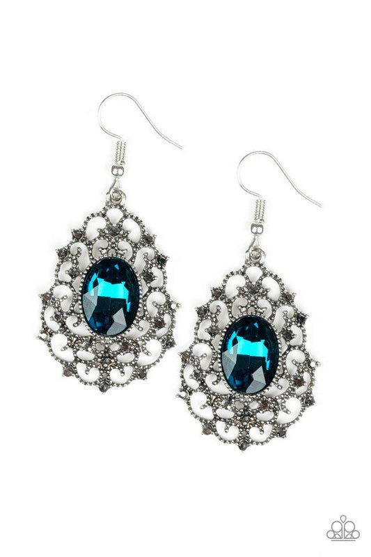 Paparazzi Earring ~ Regal Razzle - Blue