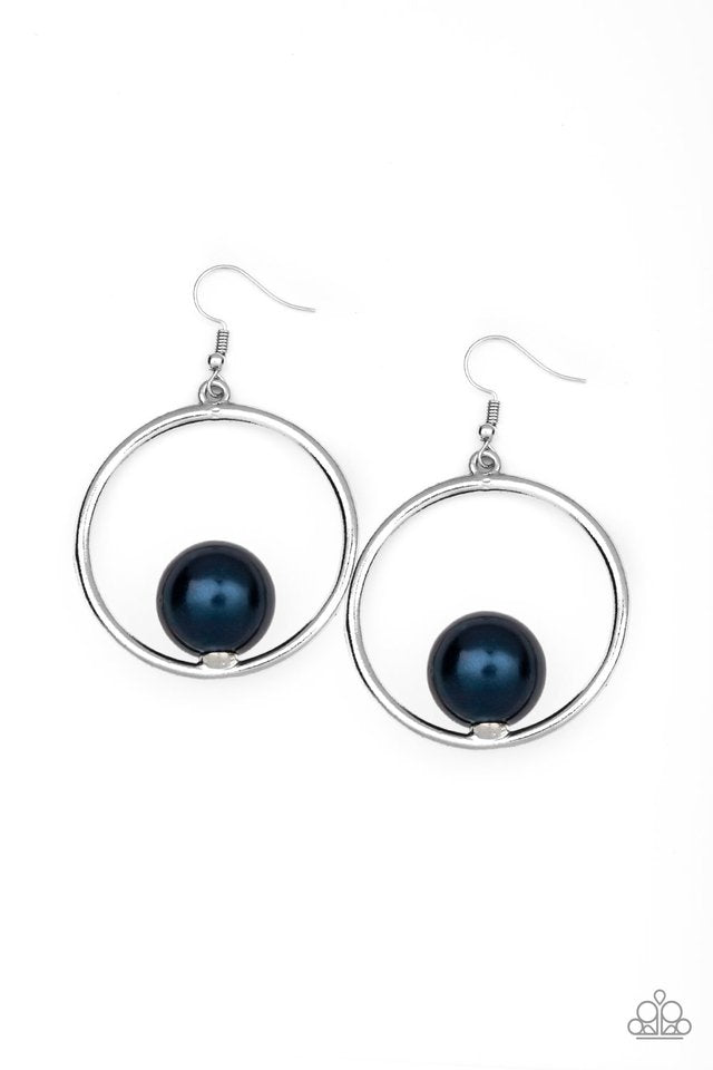 Solitaire REFINEMENT - Blue - Paparazzi Earring Image