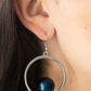 Solitaire REFINEMENT - Blue - Paparazzi Earring Image