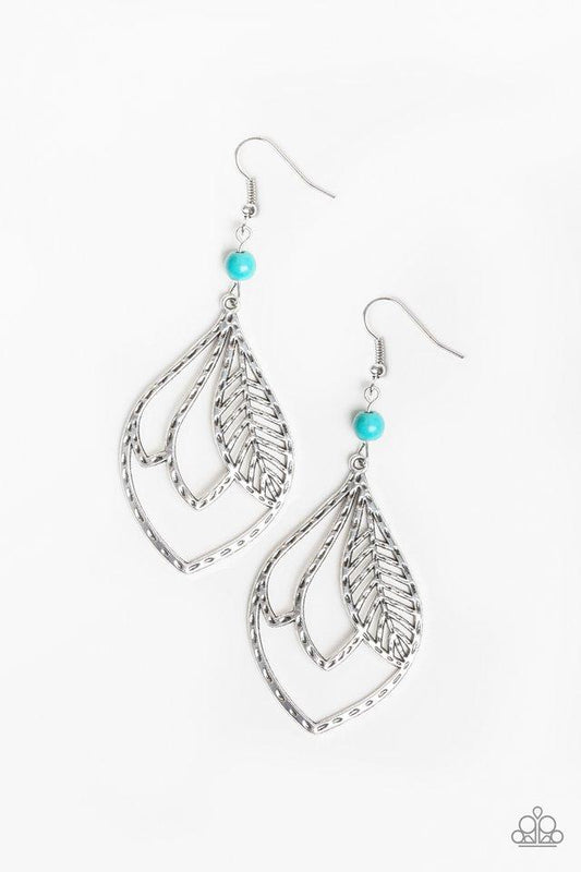 Paparazzi Earring ~ Absolutely Airborne - Blue