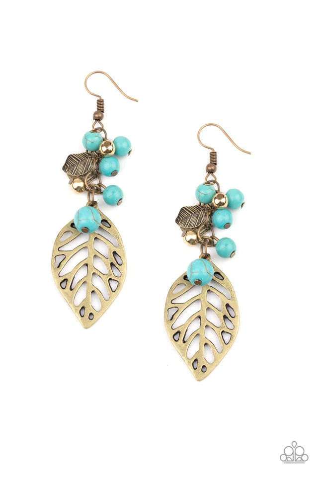 Paparazzi Earring ~ Forest Frontier - Brass