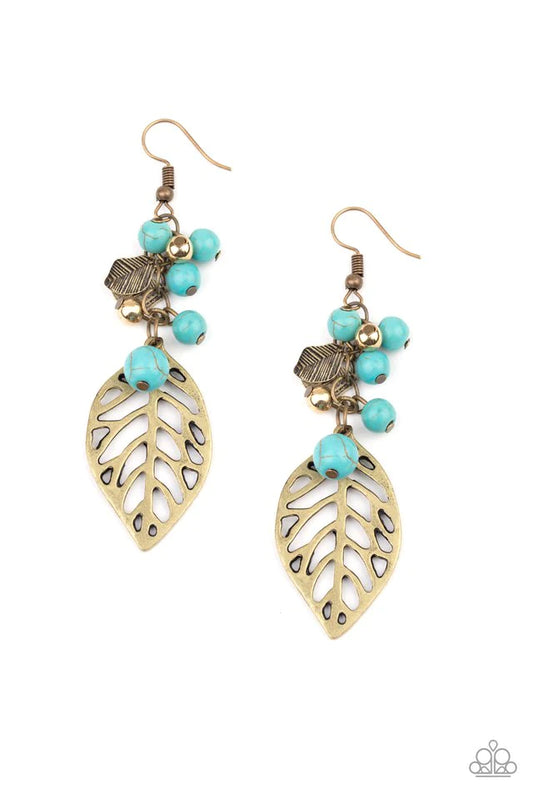 Paparazzi Earring ~ Forest Frontier - Brass