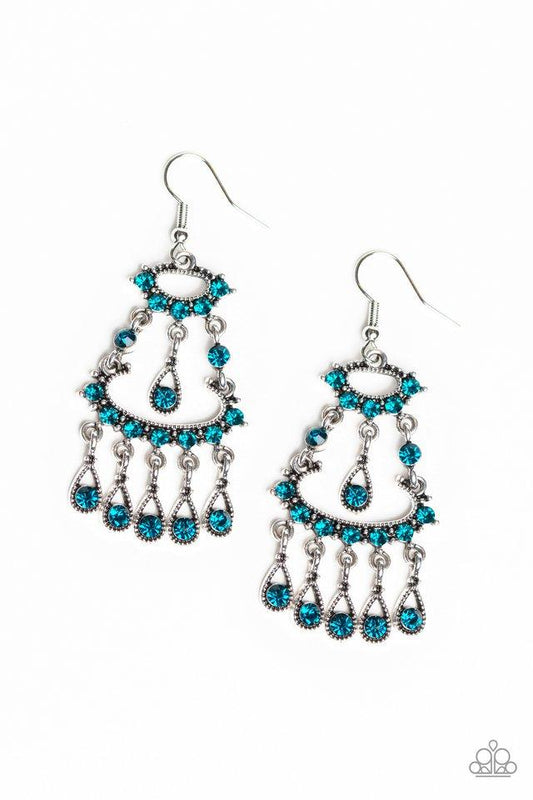 Paparazzi Earring ~ Chandelier Shimmer - Blue