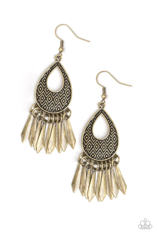 Paparazzi Earring ~ Metallic Funk - Brass