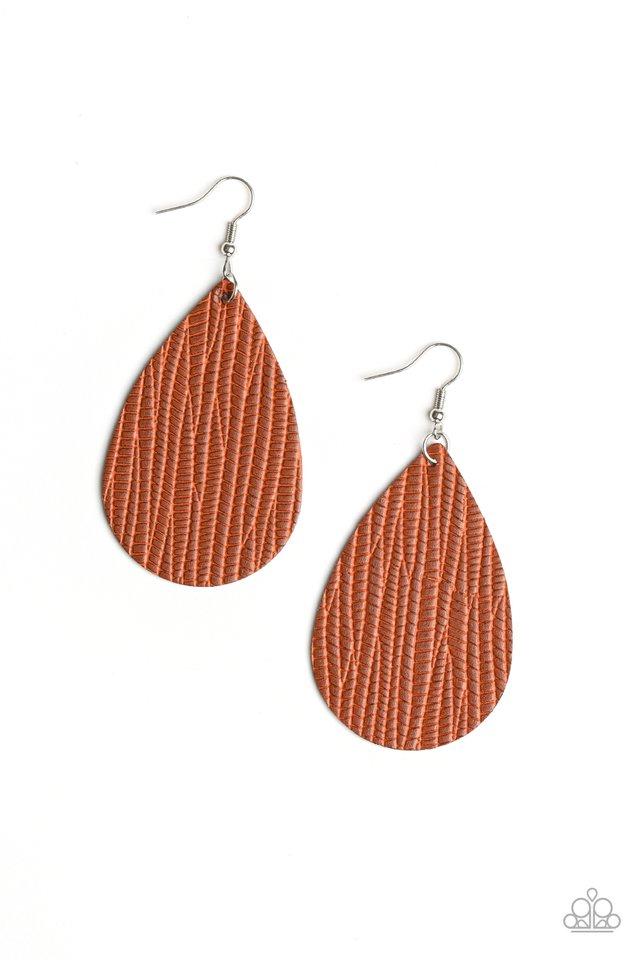 Paparazzi Earring ~ Natural Resource - Brown