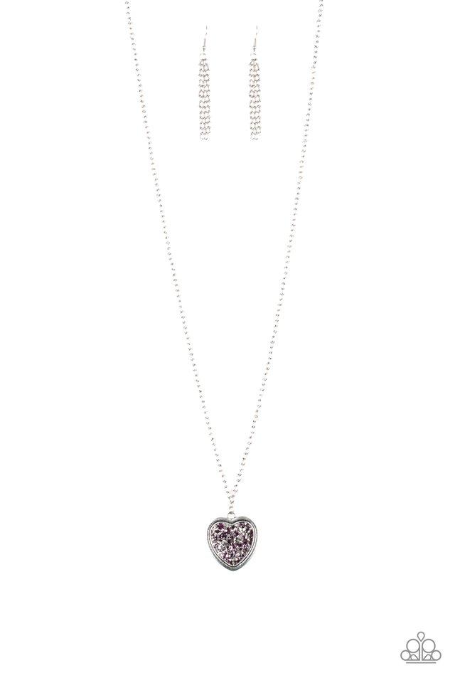 Paparazzi Necklace ~ Heart of SPARKLE - Purple