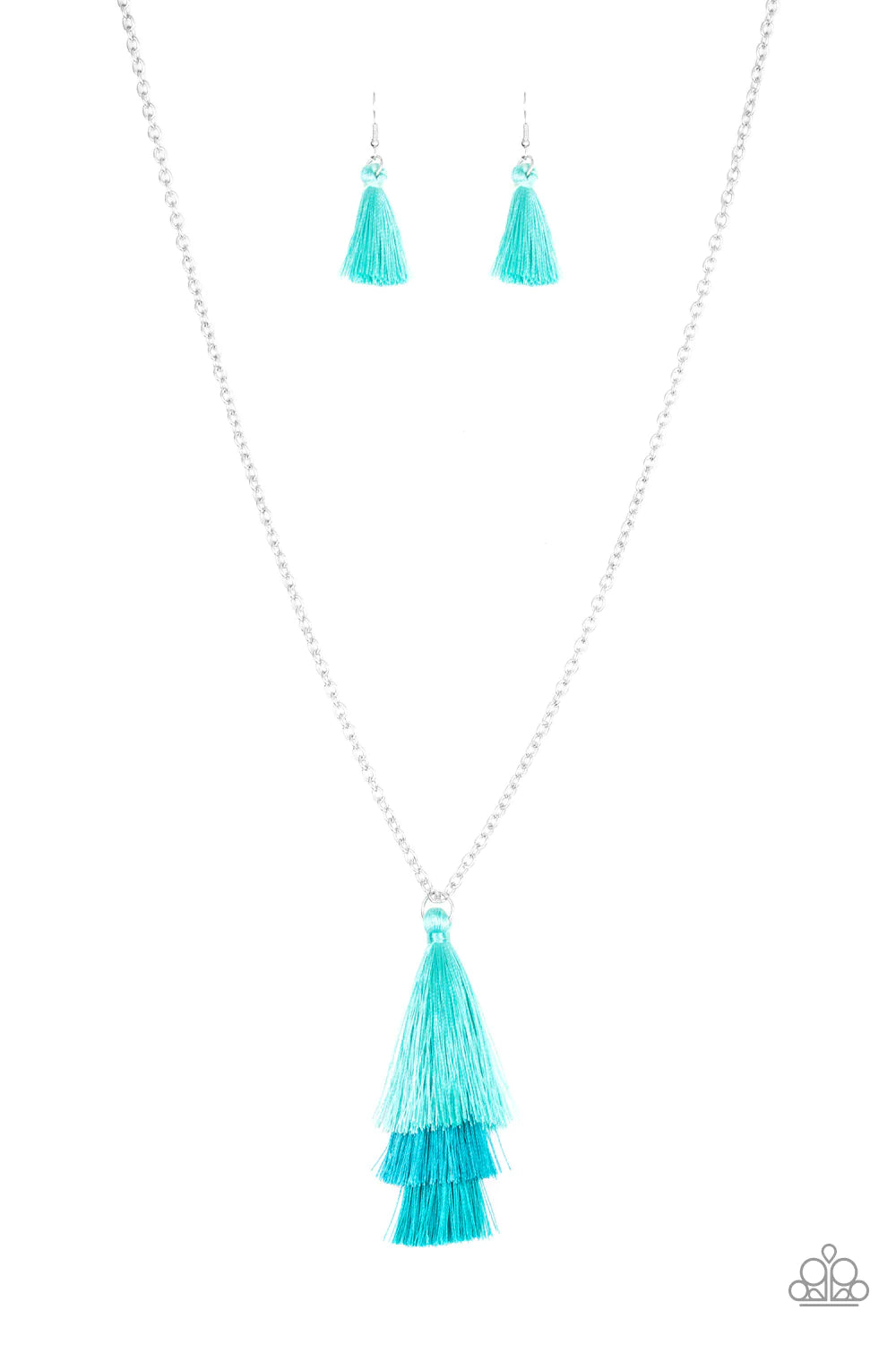 Collar Paparazzi ~ Triple The Tassel - Azul