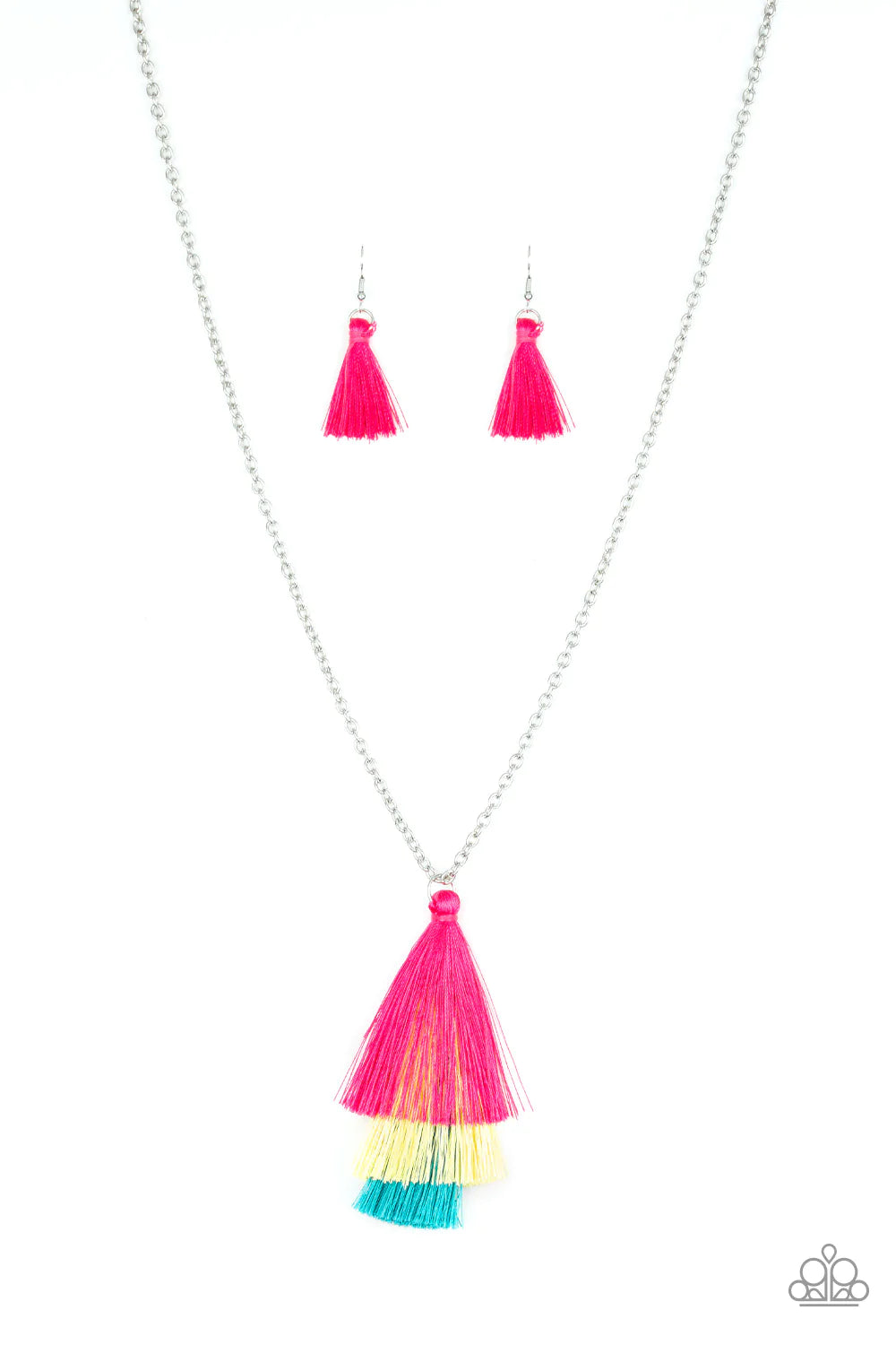 Collar Paparazzi ~ Triple The Tassel - Multicolor