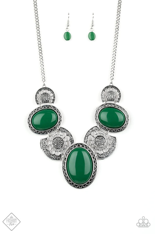 Paparazzi Necklace ~ The Medallion-aire  - Green