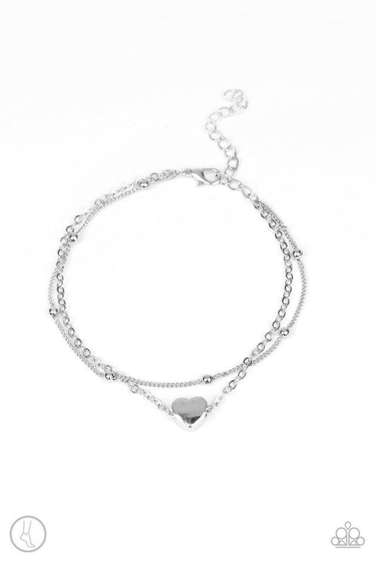 Pulsera Paparazzi ~ Corazón de océano - Plata