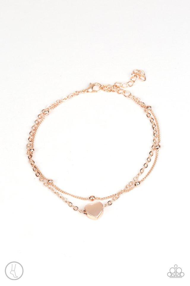 Paparazzi Bracelet ~ Ocean Heart - Rose Gold