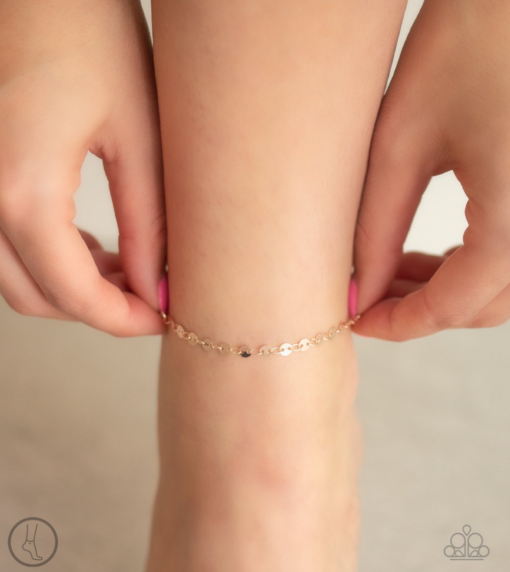 Paparazzi Anklet ~ Beach Shimmer - Rose Gold
