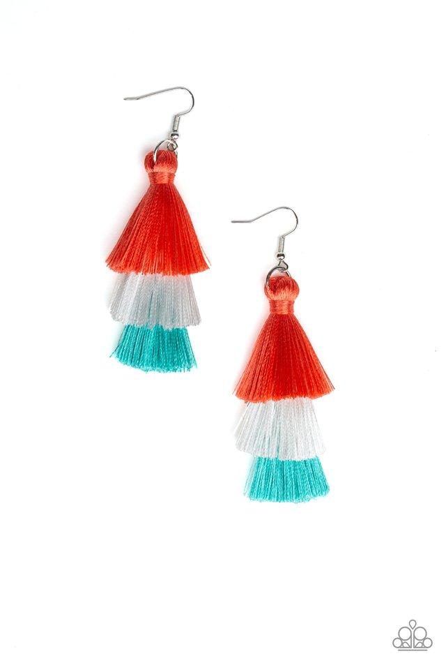 Paparazzi Earring ~ Hold On To Your Tassel! - Orange