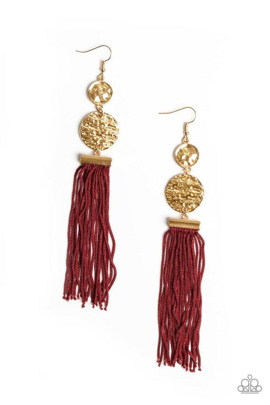 Paparazzi Earring ~ Lotus Gardens - Red