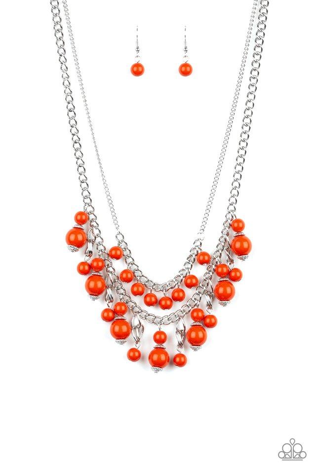 Paparazzi Necklace ~ Beautifully Beaded - Orange