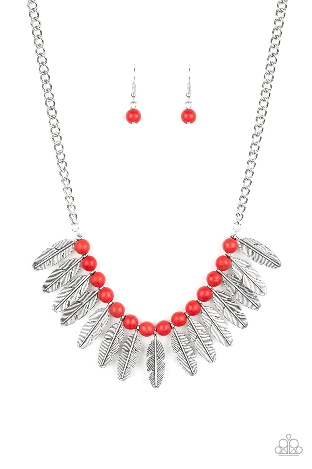 Paparazzi Necklace ~ Desert Plumes - Red