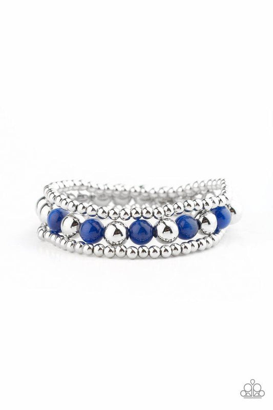 Pulsera Paparazzi ~ Go With The GLOW - Azul