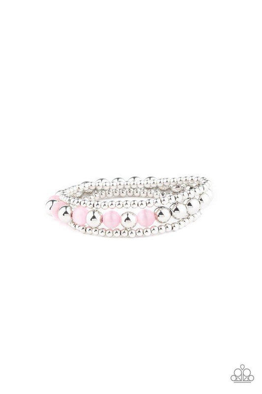 Pulsera Paparazzi ~ Go With The GLOW - Rosa