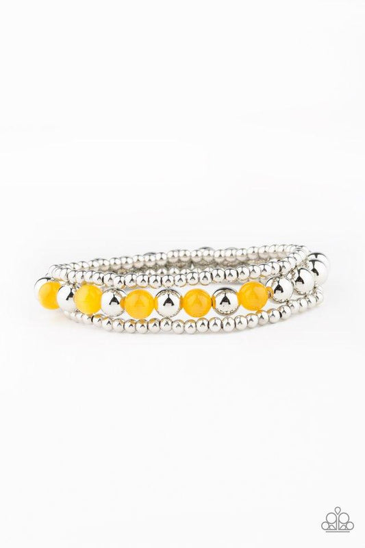 Paparazzi Bracelet ~ Go With The GLOW - Yellow
