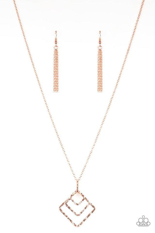 Paparazzi Necklace ~ Square It Up - Copper