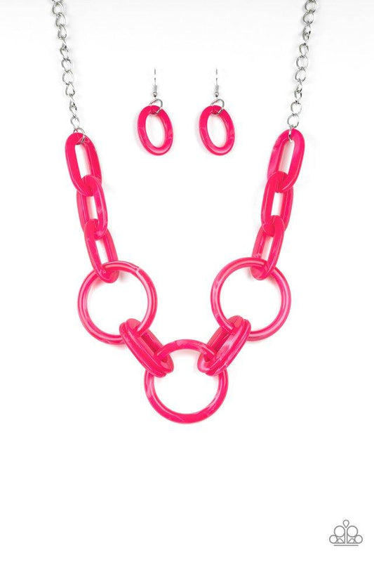 Collar Paparazzi ~ Sube la temperatura - Rosa