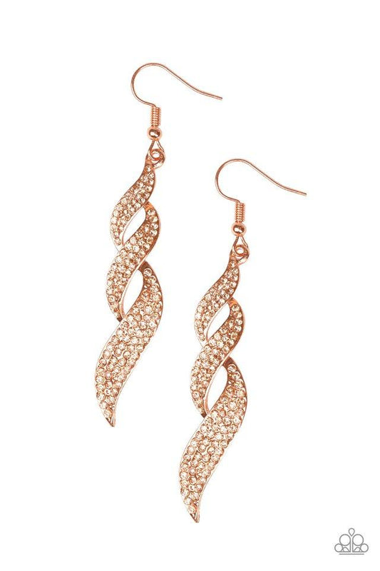 Paparazzi Earring ~ On Fire - Copper