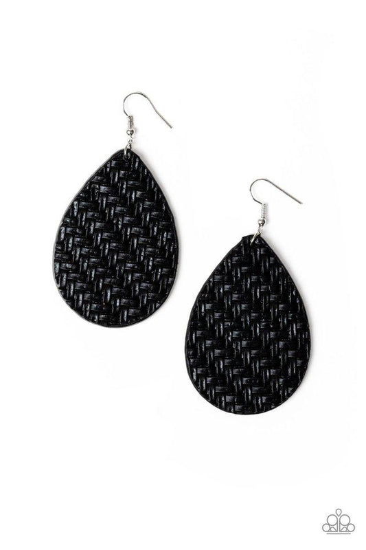 Paparazzi Earring ~ Teardrop Trend - Black