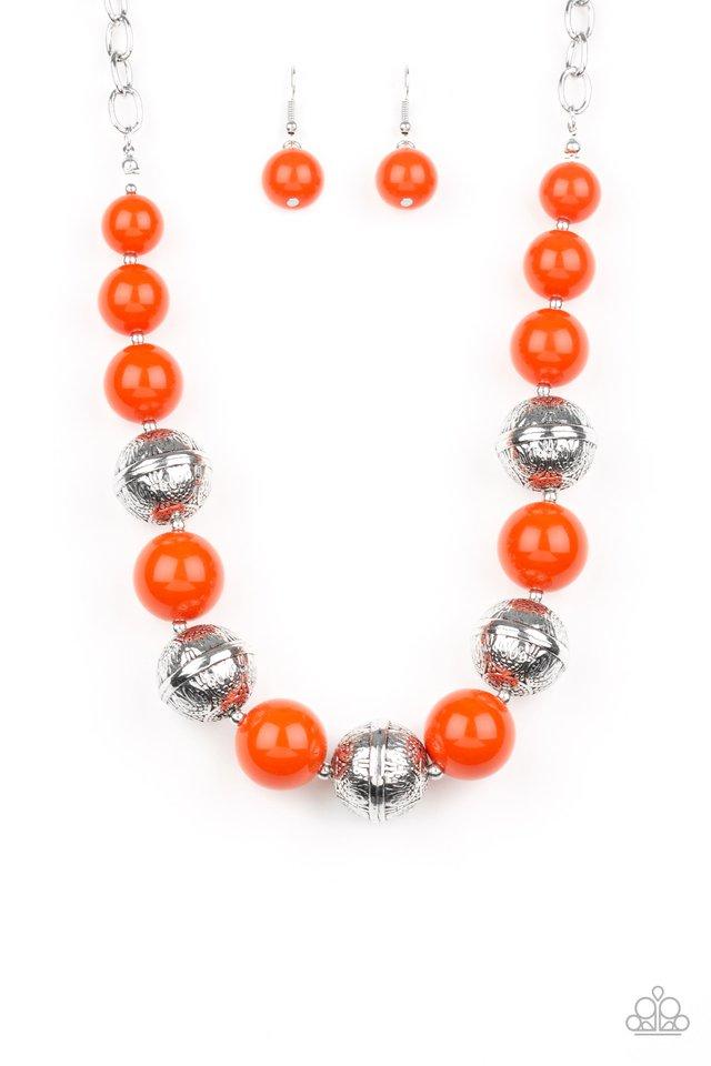 Paparazzi Necklace ~ Floral Fusion - Orange