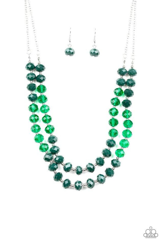 Paparazzi Necklace ~ Glitter Gratitude - Green