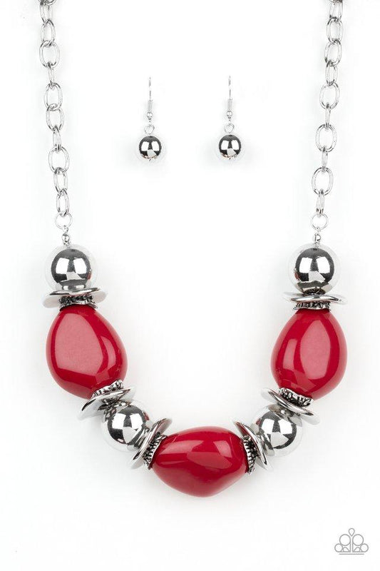 Collar Paparazzi ~ Vivid Vibes - Rojo