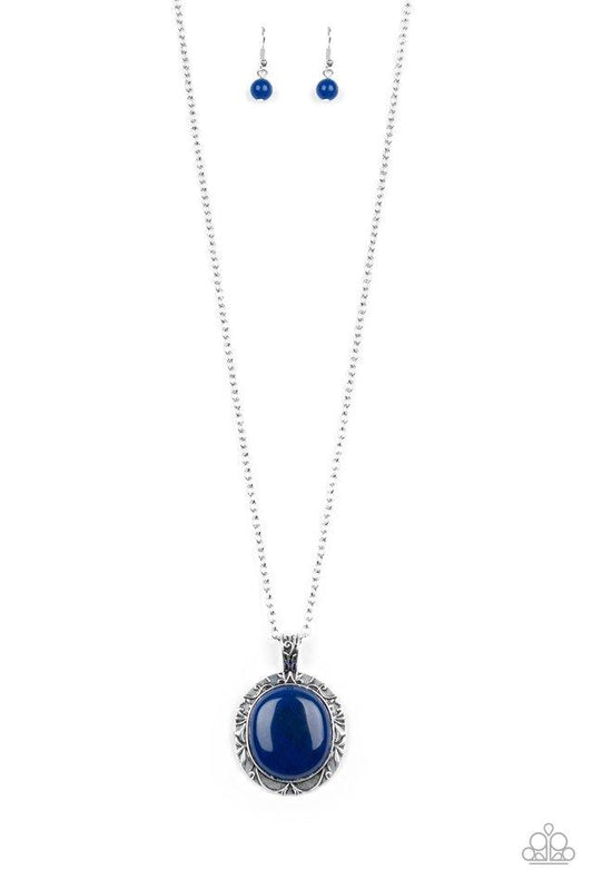 Paparazzi Necklace ~ Stone Aura - Blue