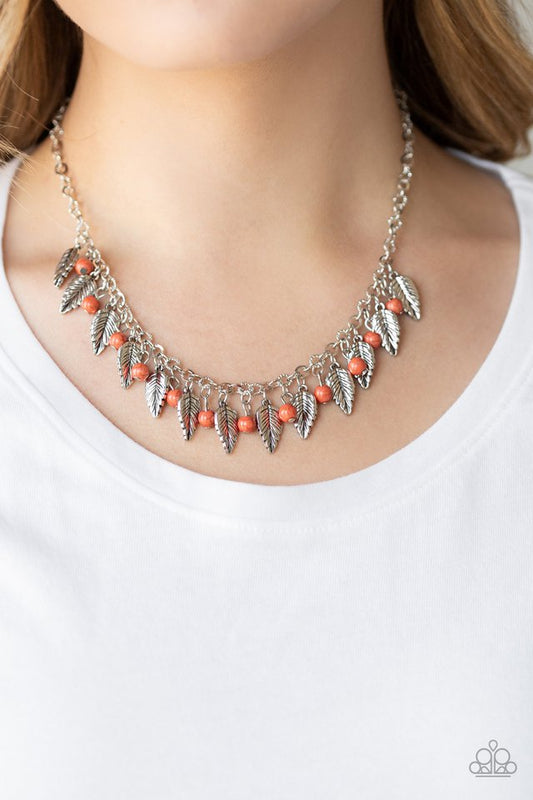 Boldly Airborne - Orange - Paparazzi Necklace Image