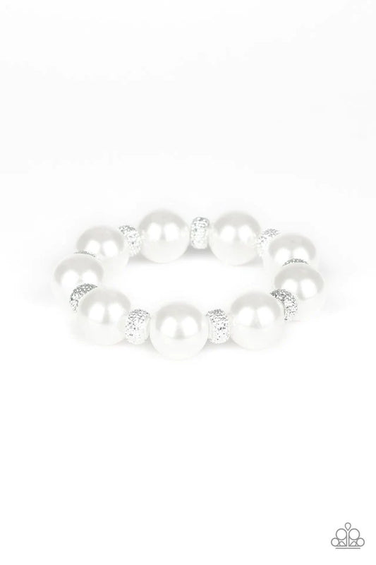 Pulsera Paparazzi ~ Extra elegante - Blanca