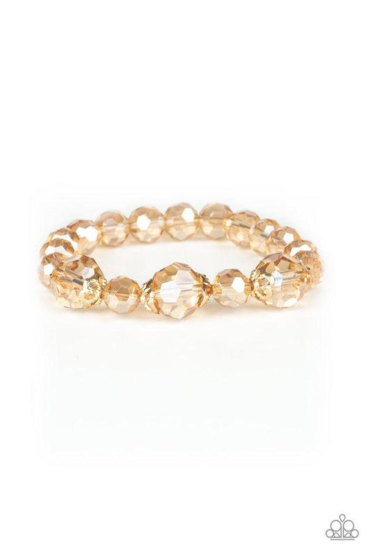 Pulsera Paparazzi ~ Crystal Collision - Oro