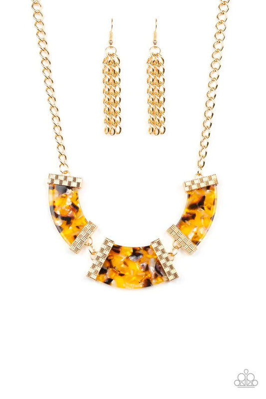 Paparazzi Necklace ~ HAUTE-Blooded - Yellow