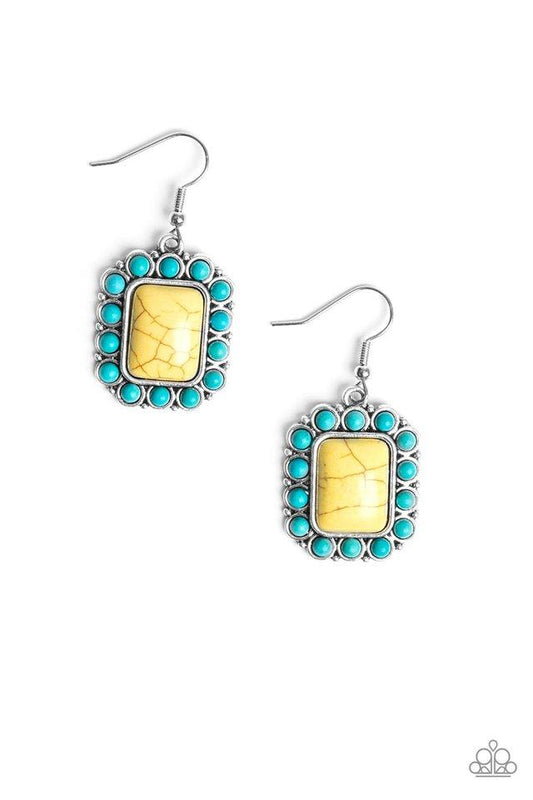 Paparazzi Earring ~ Sandstone Sway - Yellow