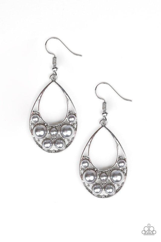 Paparazzi Earring ~ Pearl Pop - Silver