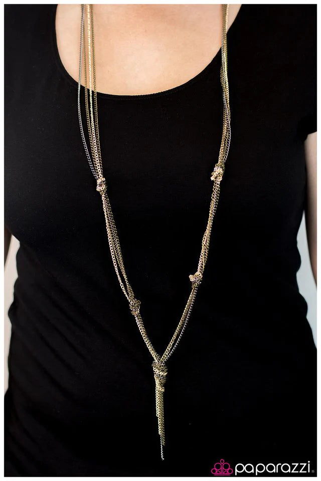 Paparazzi Necklace ~ KNOT A Chance! - Brass