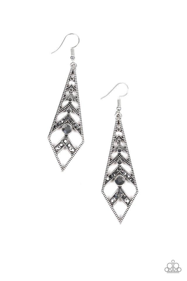 Paparazzi Earring ~ Flared Flair - Silver