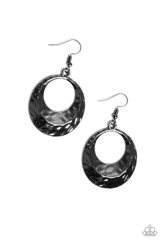 Paparazzi Earring ~ Savory Shimmer - Black