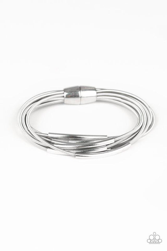 Pulsera Paparazzi ~ City Stretch - Plata