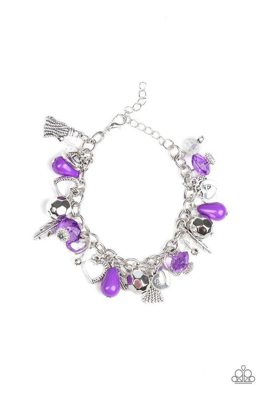 Paparazzi Bracelet ~ Charmingly Romantic - Purple