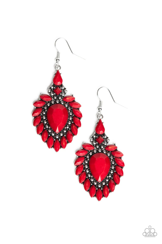 Paparazzi Earring ~ The LIONESS Den - Red