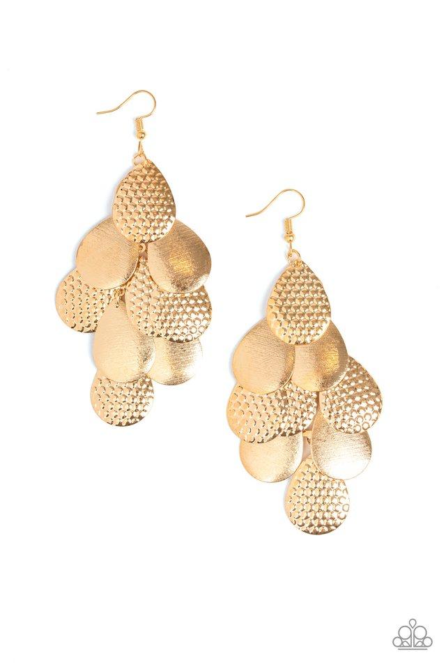Paparazzi Earring ~ Chime Time - Gold