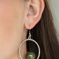 Solitaire REFINEMENT - Green - Paparazzi Earring Image