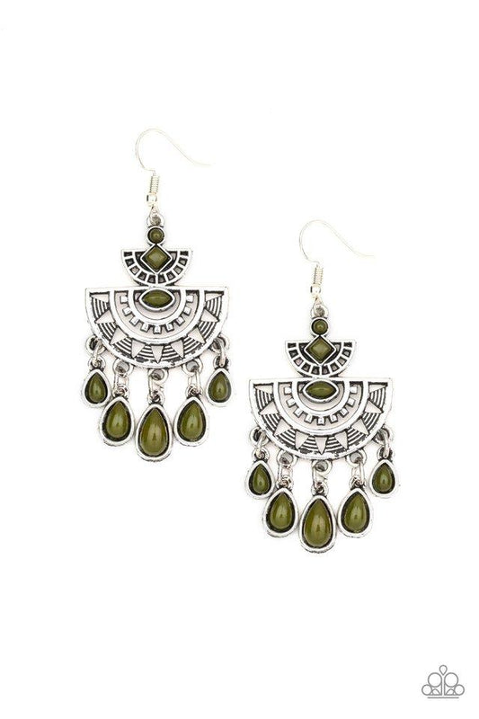 Paparazzi Earring ~ SOL Searching - Green