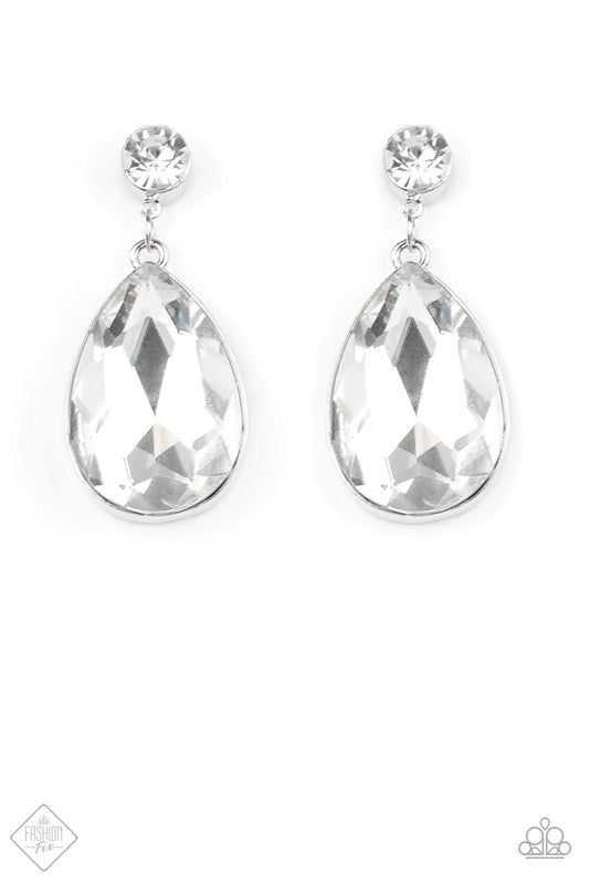 Paparazzi Earring ~ Debutante Dazzle  - White