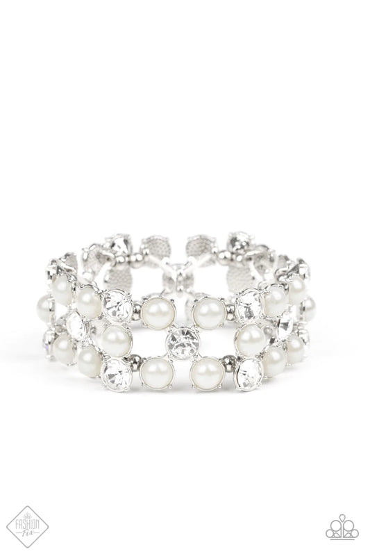 Paparazzi Bracelet ~ Diamonds and Debutantes  - White